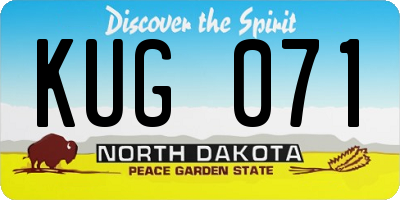 ND license plate KUG071