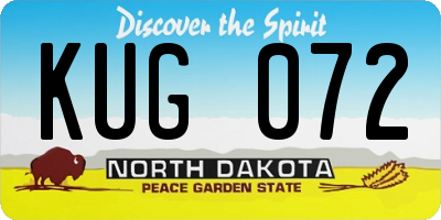 ND license plate KUG072