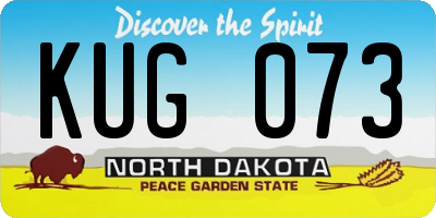ND license plate KUG073