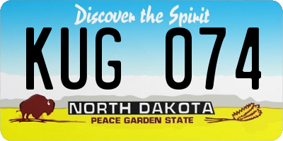 ND license plate KUG074