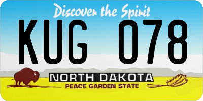 ND license plate KUG078