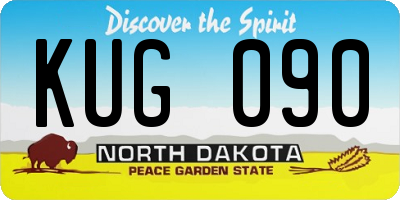 ND license plate KUG090