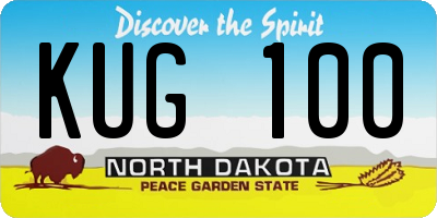 ND license plate KUG100
