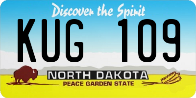 ND license plate KUG109