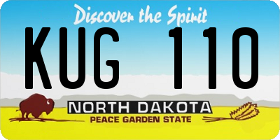 ND license plate KUG110