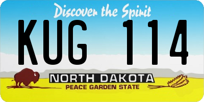 ND license plate KUG114