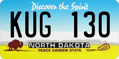ND license plate KUG130