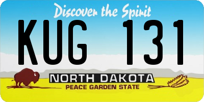 ND license plate KUG131