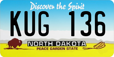 ND license plate KUG136