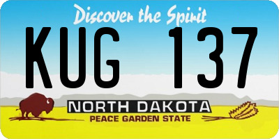 ND license plate KUG137