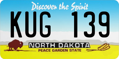 ND license plate KUG139