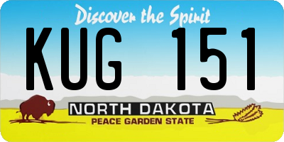 ND license plate KUG151