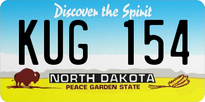 ND license plate KUG154