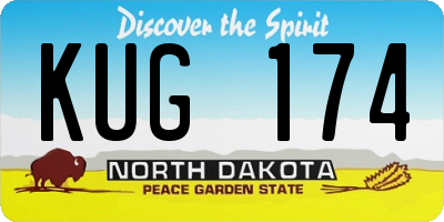 ND license plate KUG174