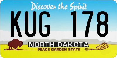 ND license plate KUG178
