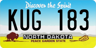 ND license plate KUG183