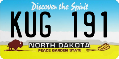 ND license plate KUG191