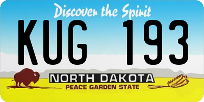 ND license plate KUG193