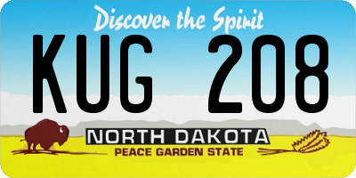 ND license plate KUG208