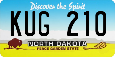 ND license plate KUG210