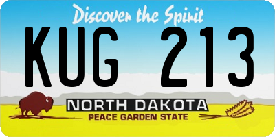 ND license plate KUG213
