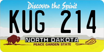 ND license plate KUG214
