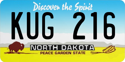 ND license plate KUG216