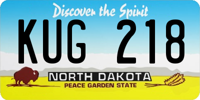 ND license plate KUG218