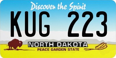 ND license plate KUG223