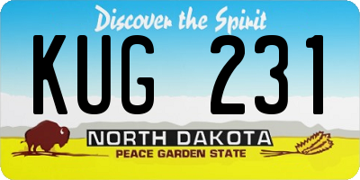 ND license plate KUG231