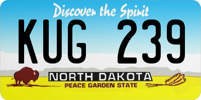 ND license plate KUG239