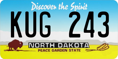 ND license plate KUG243