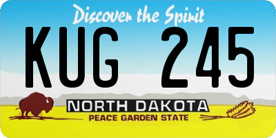 ND license plate KUG245