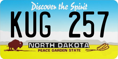 ND license plate KUG257
