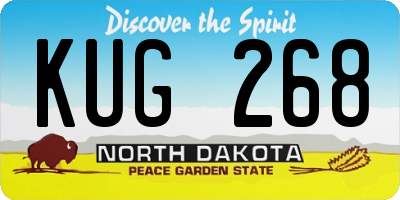 ND license plate KUG268