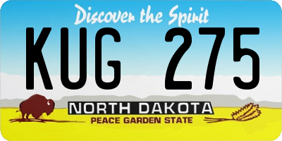 ND license plate KUG275