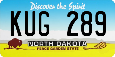ND license plate KUG289