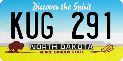 ND license plate KUG291