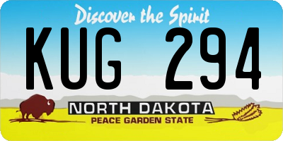 ND license plate KUG294