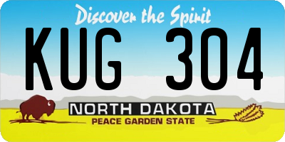 ND license plate KUG304