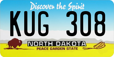 ND license plate KUG308