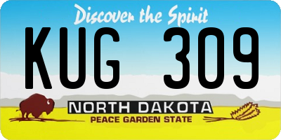 ND license plate KUG309