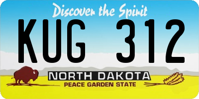 ND license plate KUG312