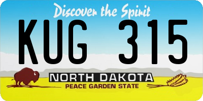 ND license plate KUG315