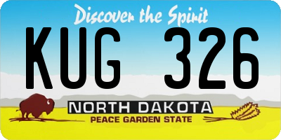 ND license plate KUG326