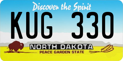 ND license plate KUG330