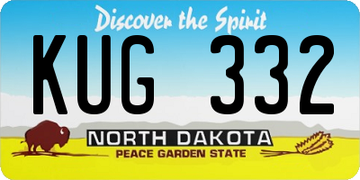 ND license plate KUG332