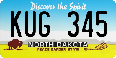 ND license plate KUG345