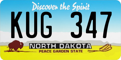 ND license plate KUG347