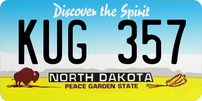 ND license plate KUG357